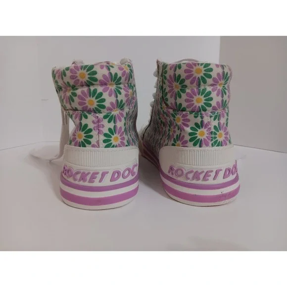 Rocket Dog Jazzin High Top Sneakers Women's 8.5 Pastel Floral Canvas Shoes Daisy - Picture 6 of 16